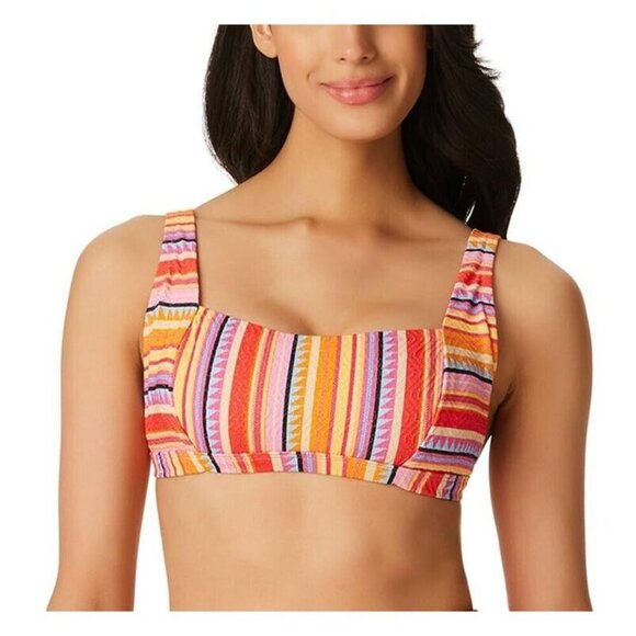 Jessica Simpson Women's L Multi Striped Swim Top NWT - Picture 1 of 13